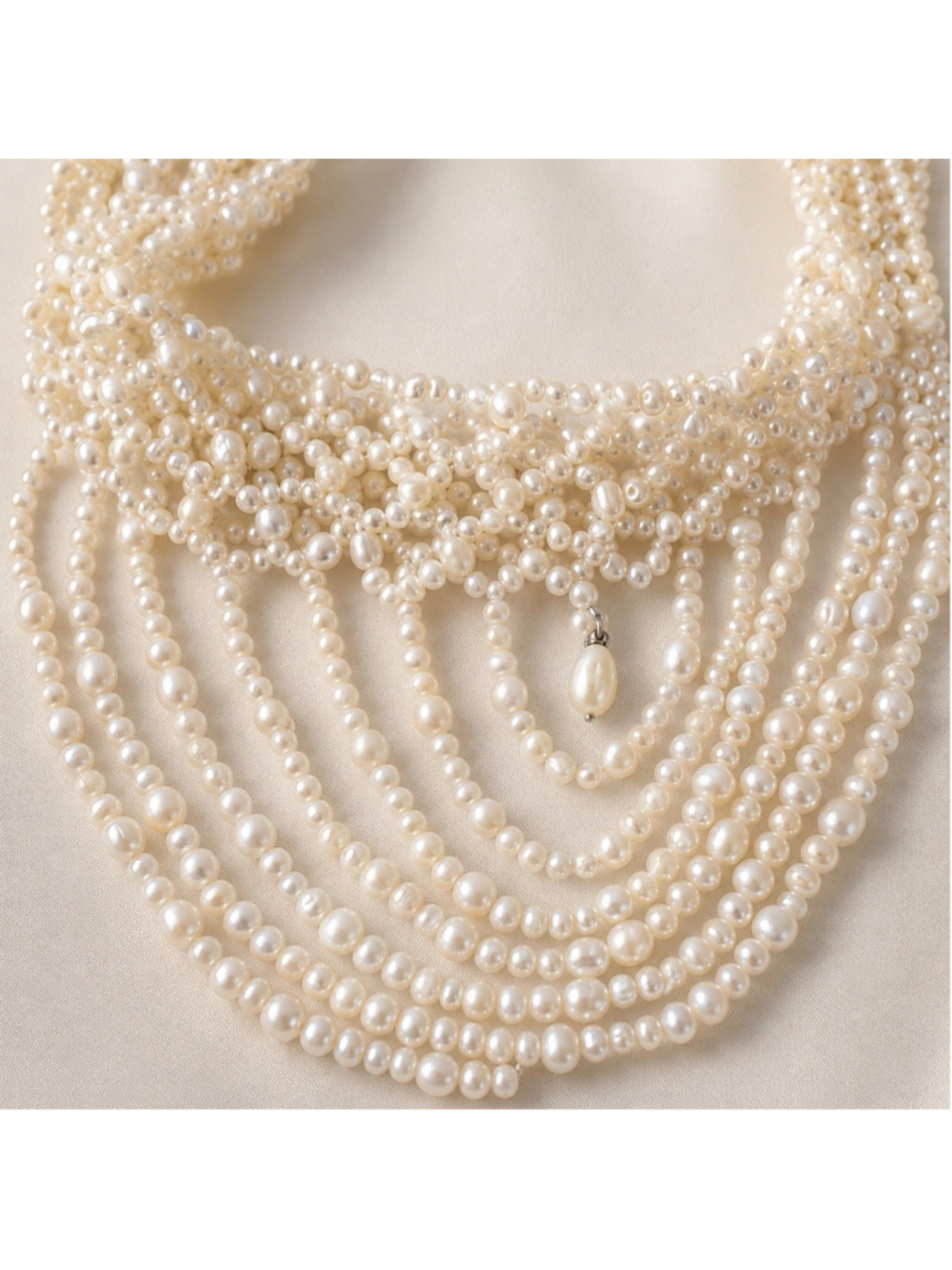 Miguel Ases Faceted Cultured Pearl Necklace Long Gemstones Couture - Picture 5 of 5